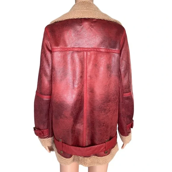 NEW Urban Outfitters Oversized Faux Leather Aviator Jacket